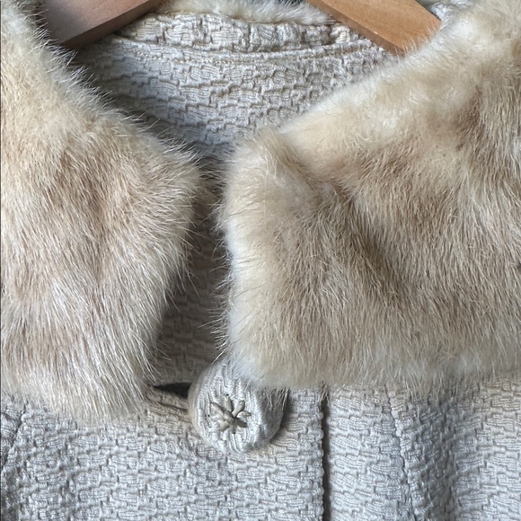 Vintage Swing Coat with Mink Collar S - Picture 5 of 10